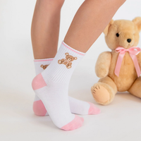 Teddy Bow Crew Socks