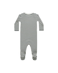 Indigo Stripe Ribbed Footie