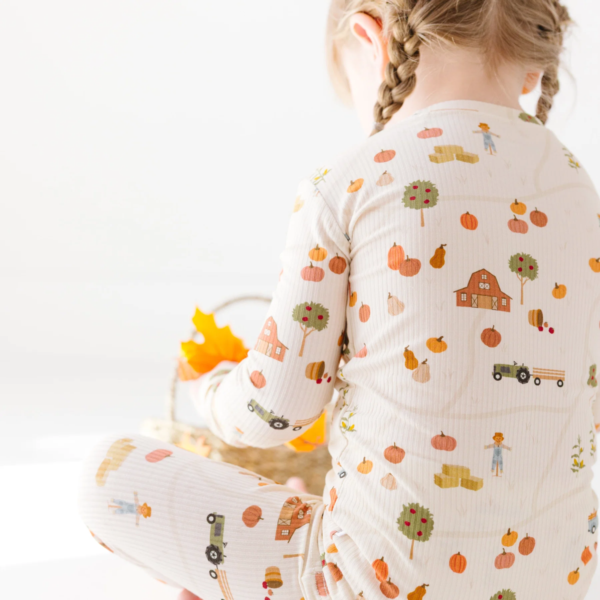 Pumpkin Patch Small Ribbed Pajama Set