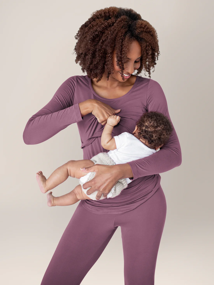 Burgundy Plum Jane Nursing Pajama Set