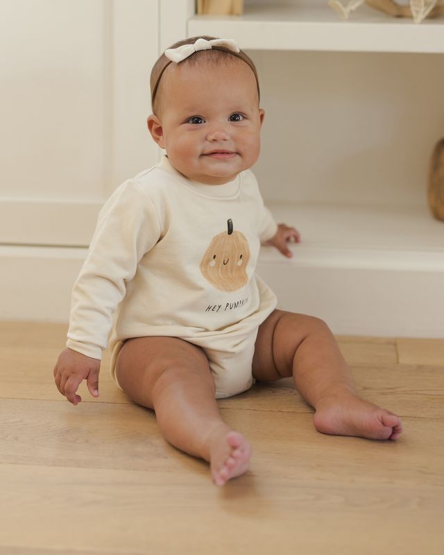Pumpkin Crewneck Bubble Romper