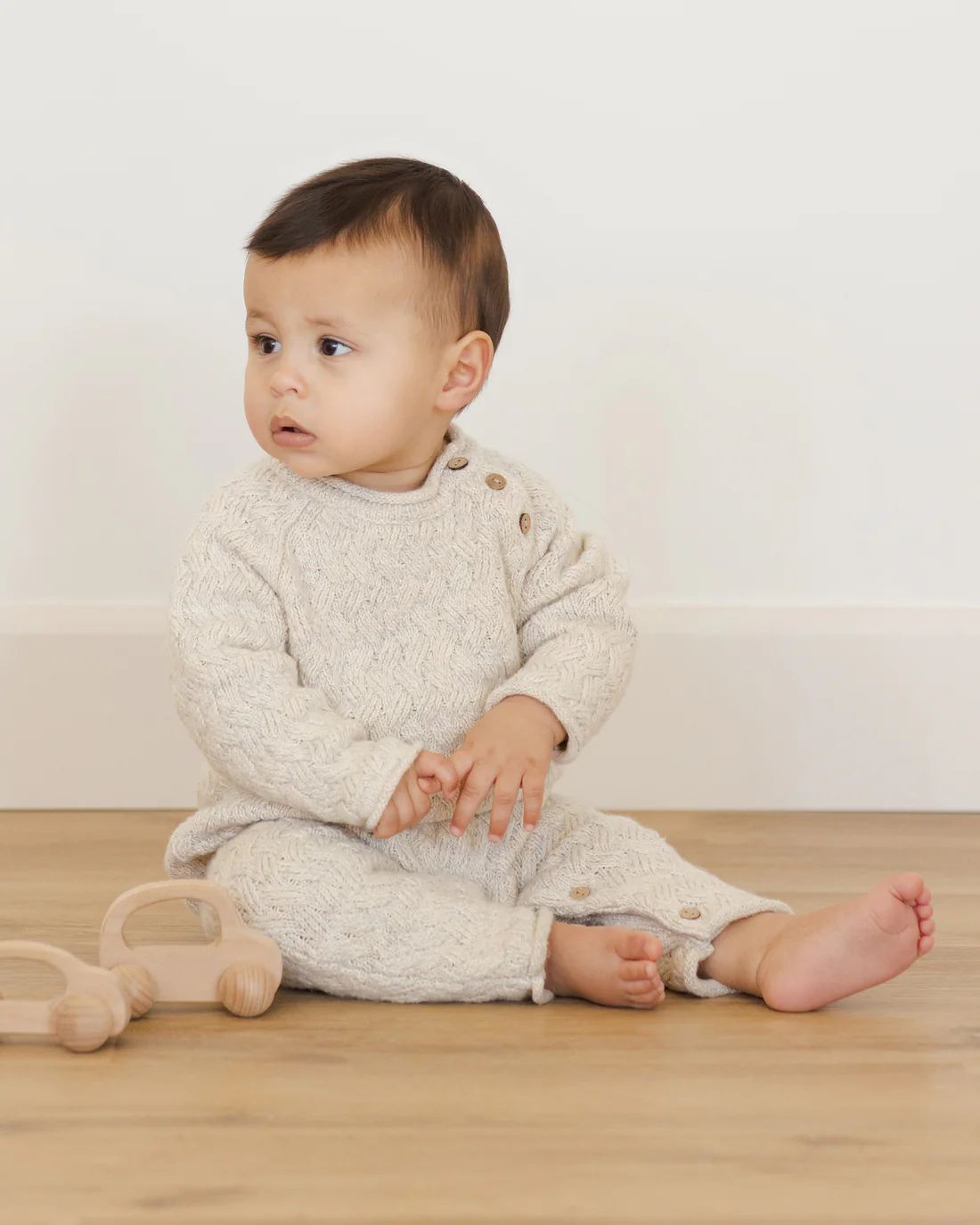 Blue Cozy Heather Knit Jumpsuit