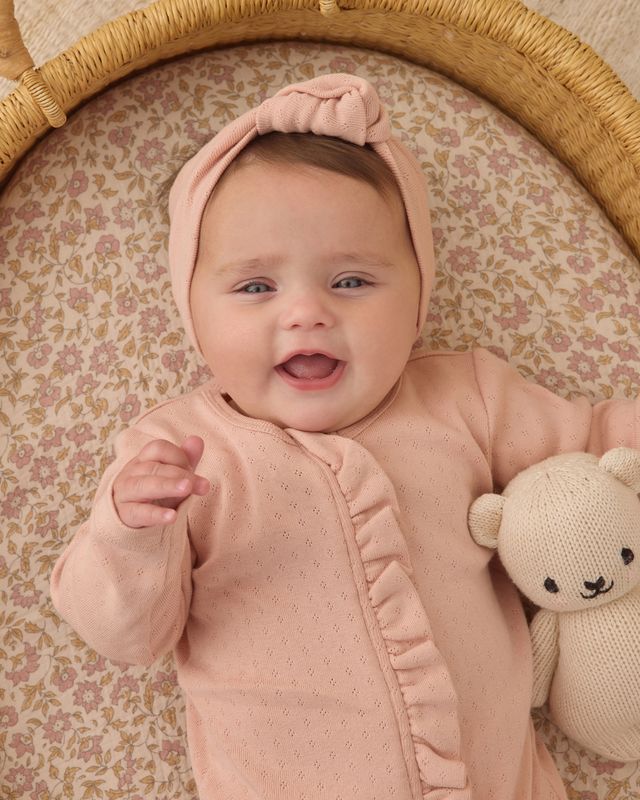 Melon Pointelle Knotted Headband