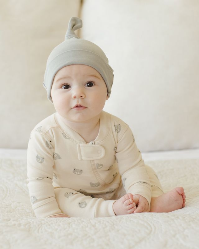 Steel Blue Bamboo Knotted Hat