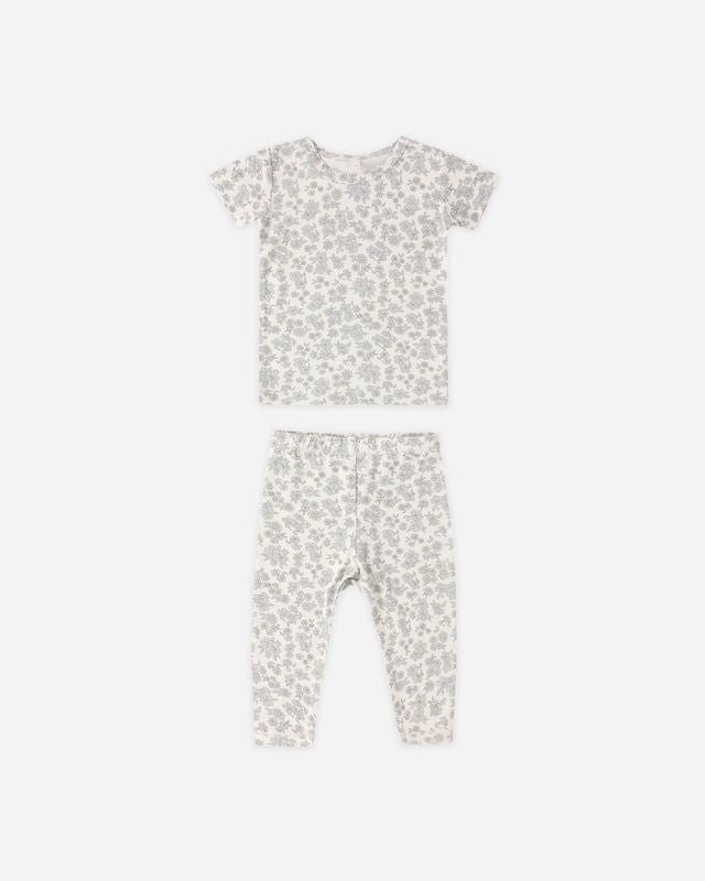 Blue Floral Bamboo Pajama Set