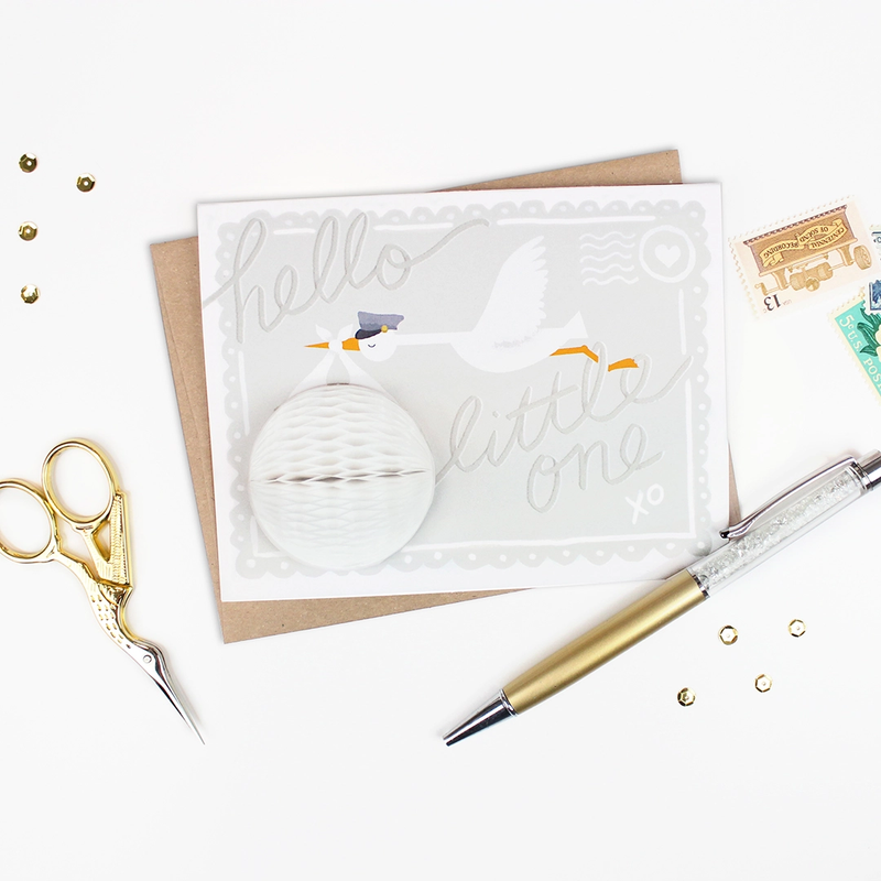 Stork Pop-Up Greeting Card