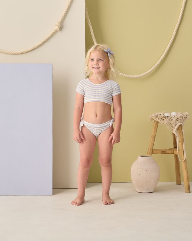 Periwinkle Stripe Cropped Rashguard Set