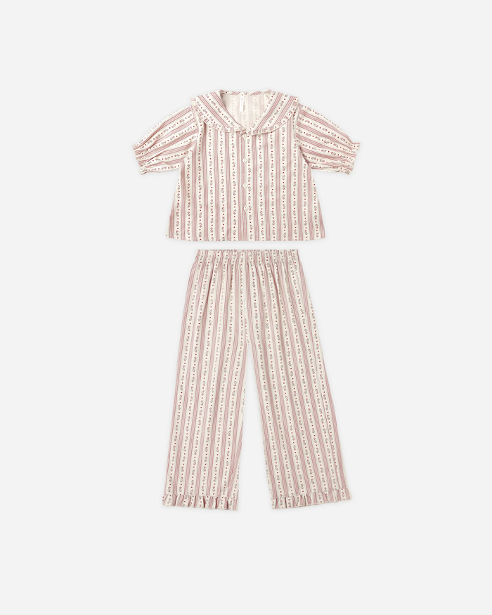 Candy Cane Stripe Ruffle Pajamas