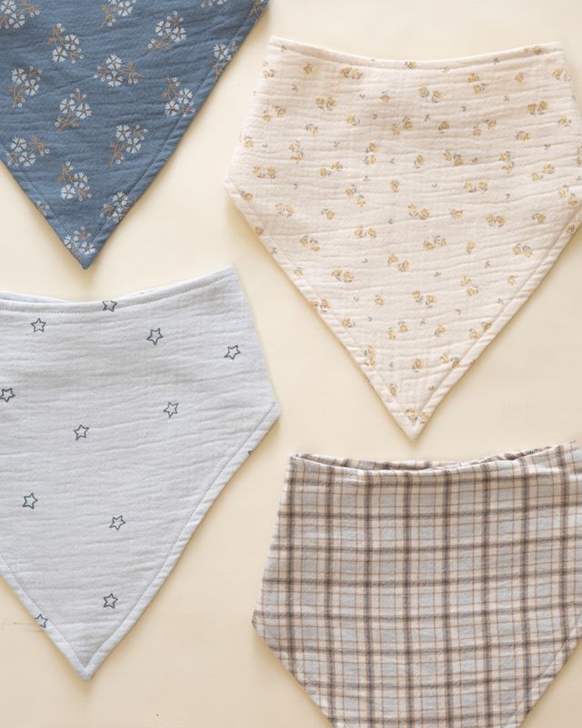 Blue Plaid + Twinkle Bandana Scarf 2pk