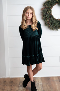 Velvet Smocked Holiday Dress