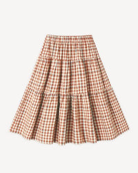 Poppy Gingham Tiered Midi Skirt
