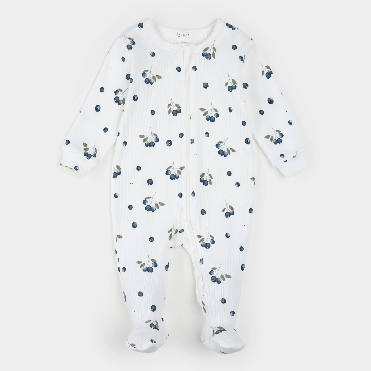 Blueberries Ribbed Footed Sleeper