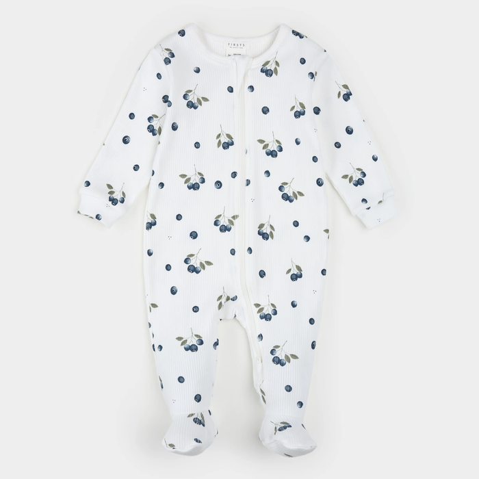 Blueberries Ribbed Footed Sleeper