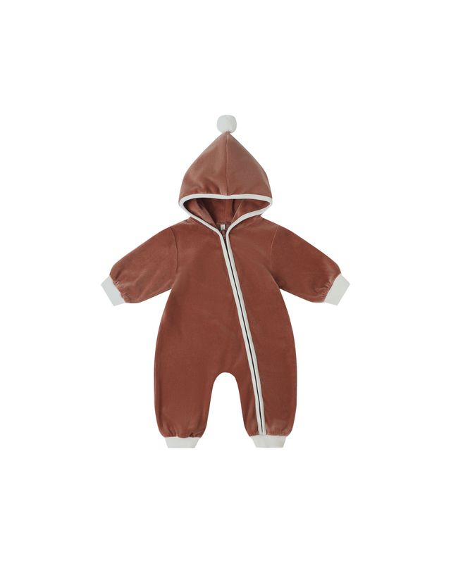 Cranberry Velour Jumpsuit