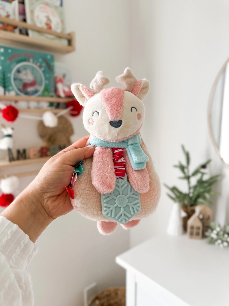 Pink Reindeer Plush Lovey