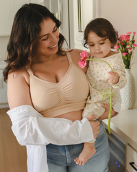 Beige Hands-Free Pumping + Nursing Bra