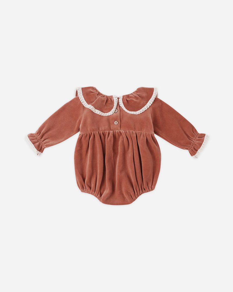 Cranberry Velour Romper