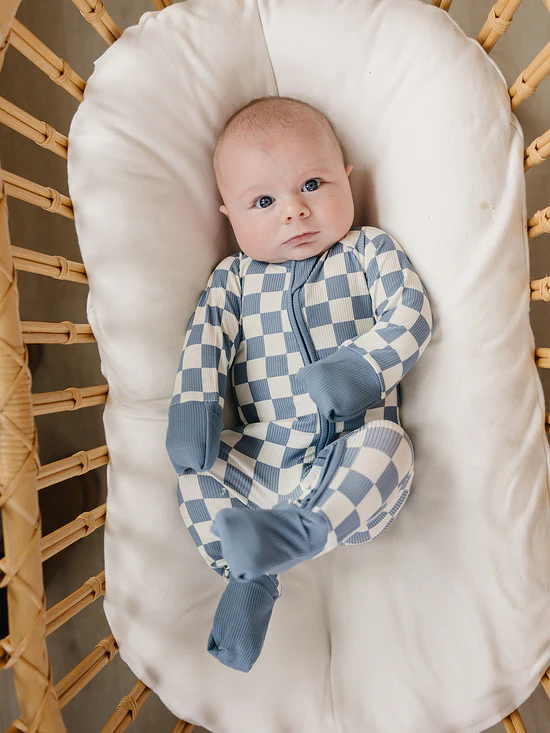 Blue Checkered Bamboo Sleeper