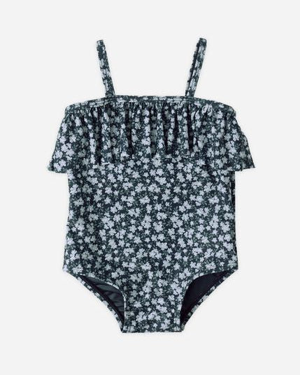 Floral-patterned swimsuit on a white background