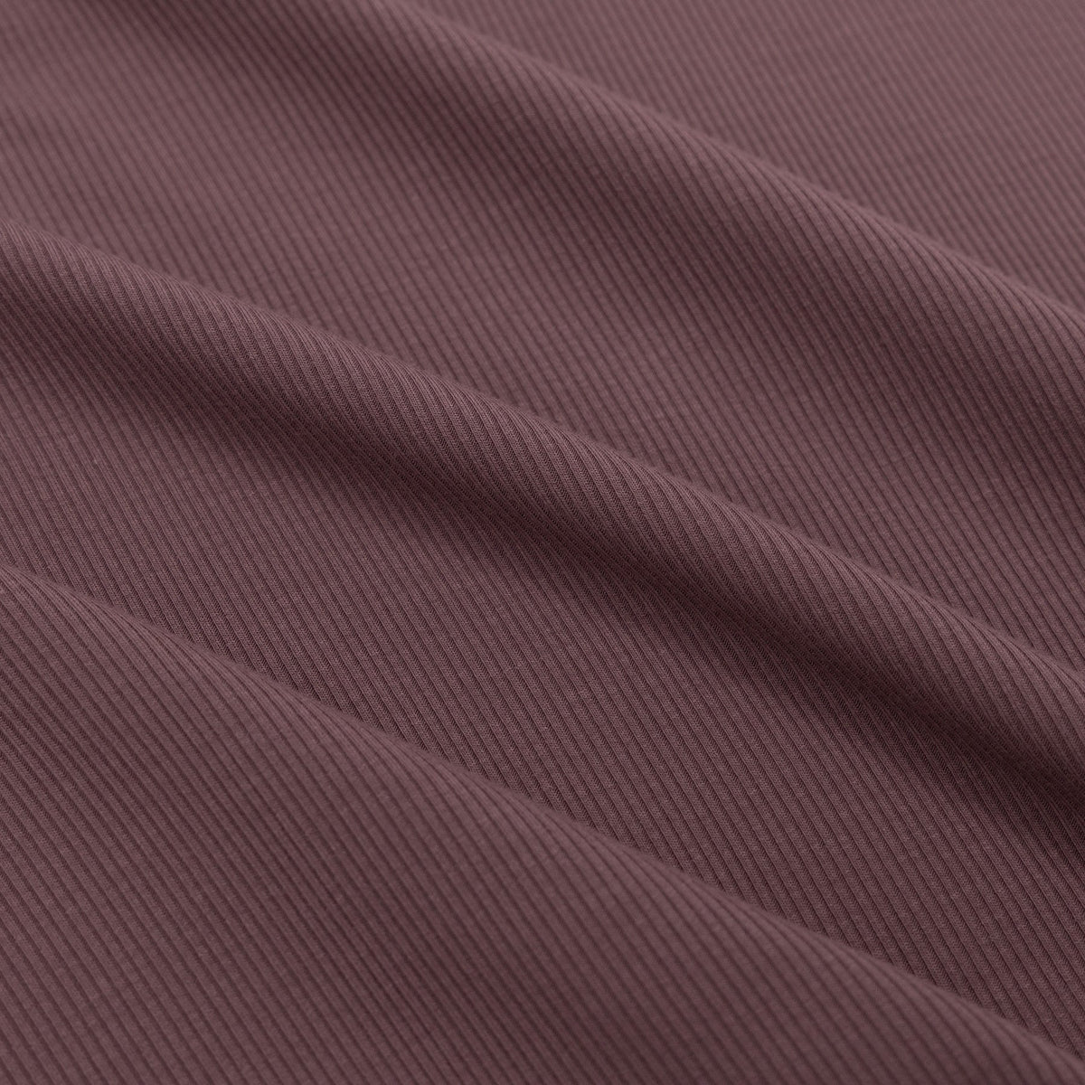 Plum Small Ribbed Ruffle Long Sleeve Dress
