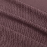Plum Small Ribbed Ruffle Long Sleeve Dress
