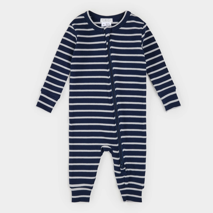 Navy Striped Modal Ribbed Sleeper