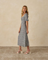 Women's French Blue Floral Violet Dress