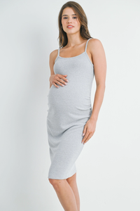 Grey Crop Cardigan + Tank Dress Set