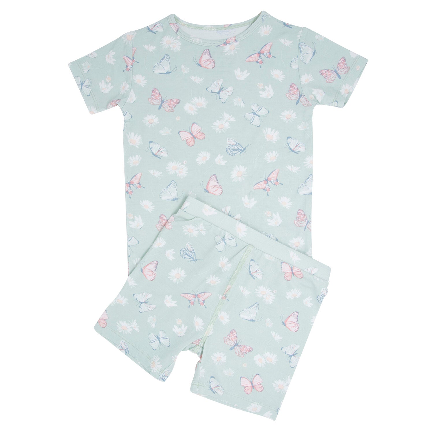 Mint Butterfly Daisy Summer Pajama Set
