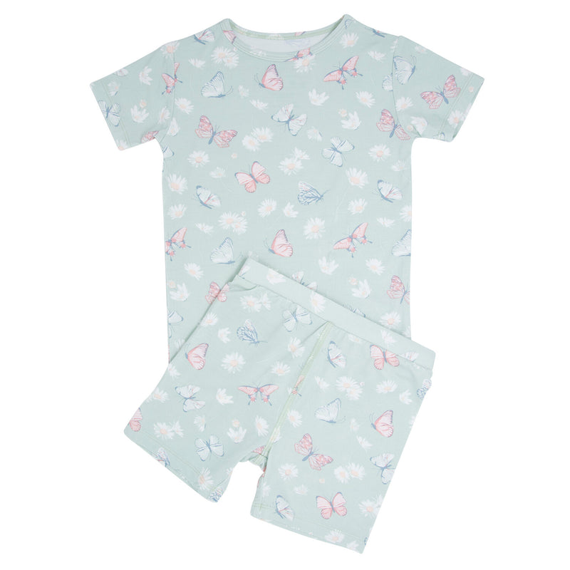 Mint Butterfly Daisy Summer Pajama Set