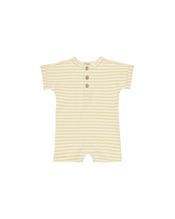 Yellow Stripe Short Sleeve One-Piece