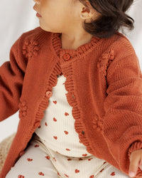 Red Knit Hearts Cardigan