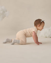 Ecru Ribbed Henley Bodysuit