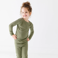 Olive Small Ribbed Pajama Set