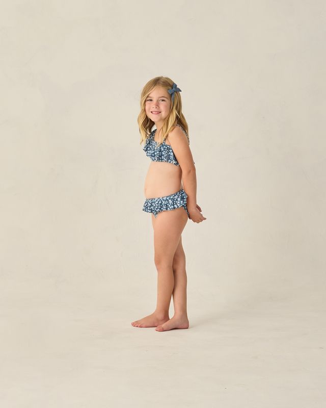Navy Floral Skirted Bikini