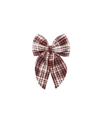 Burgundy Plaid Oversized Bow
