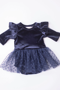 Navy Velvet Tutu Bodysuit