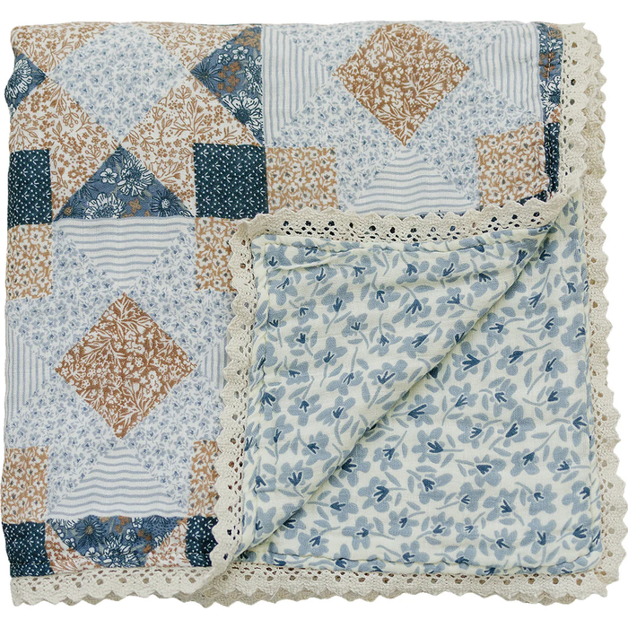 Patchwork + Blue Blossom Quilt