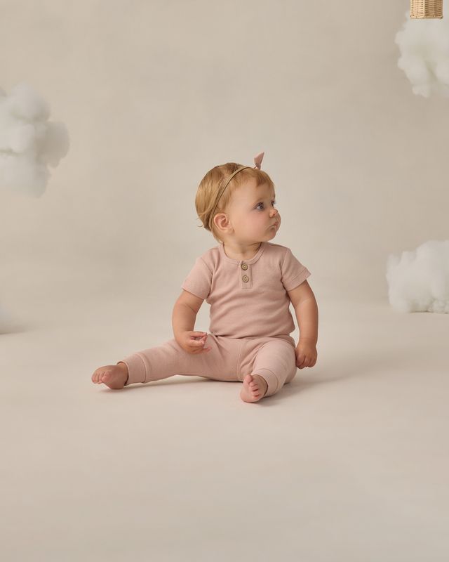Blush Ribbed Henley Bodysuit