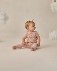 Blush Ribbed Henley Bodysuit