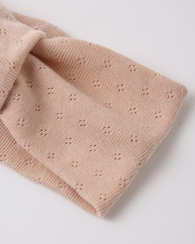 Melon Pointelle Knotted Headband