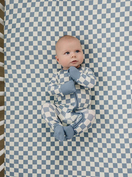 Blue Checkered Bamboo Sleeper