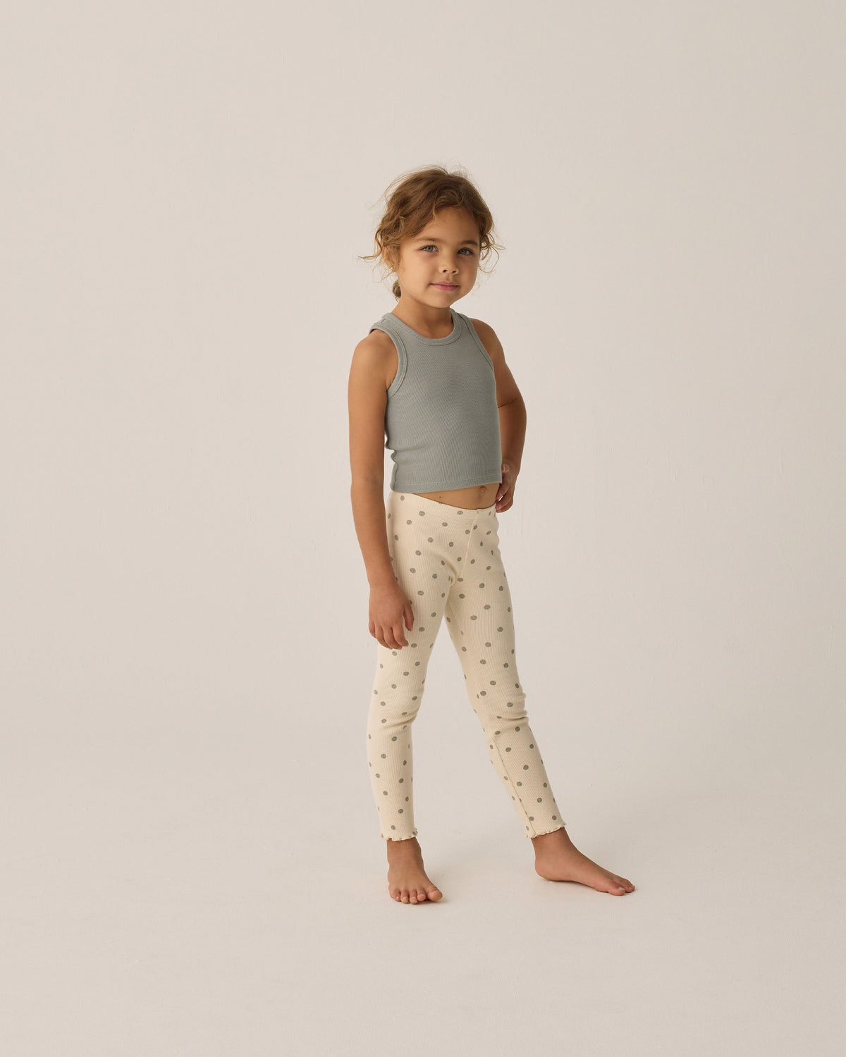 Polk Dot + Eucalyptus Ribbed Legging Set