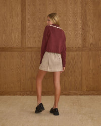Tween Burgundy Collared Cardigan