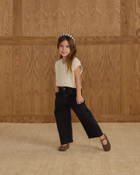 Black Stitched Straight Leg Pant