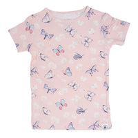 Pink Butterfly Daisy Summer Pajama Set