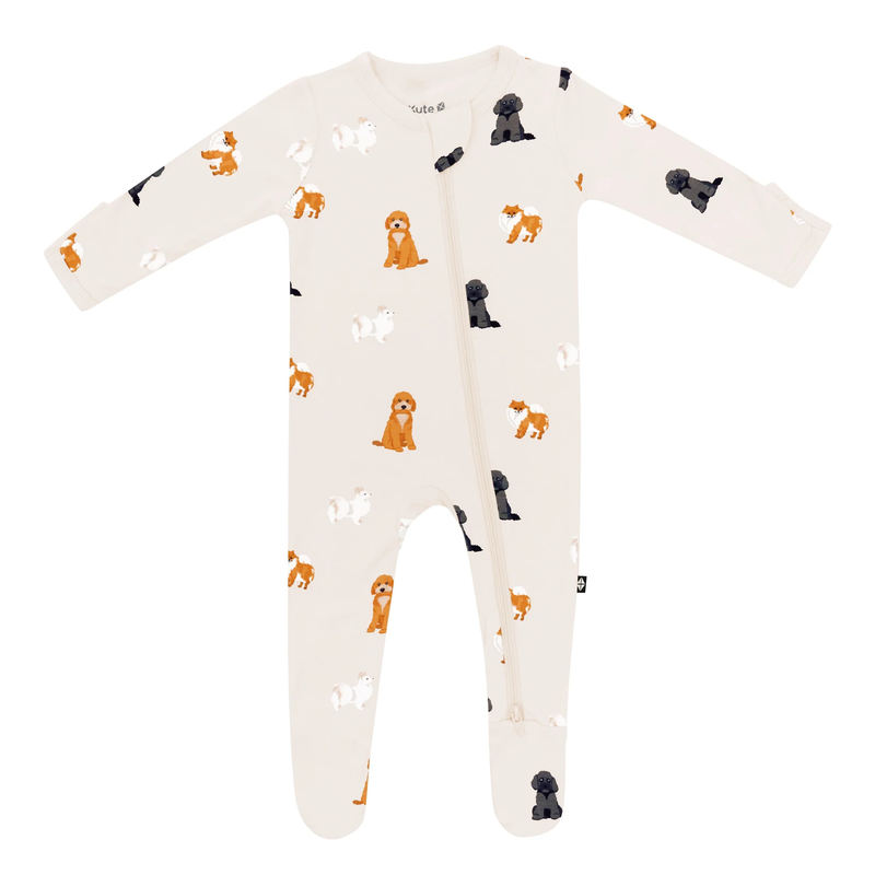 Fluffy Dog Zippered Footie