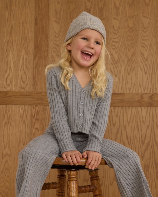 Dusty Blue Knit Button Top