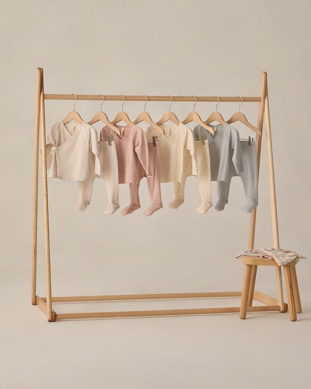 Oat Wrap Top + Footed Pant Set