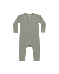 Basil Ribbed Baby Jumpsuit